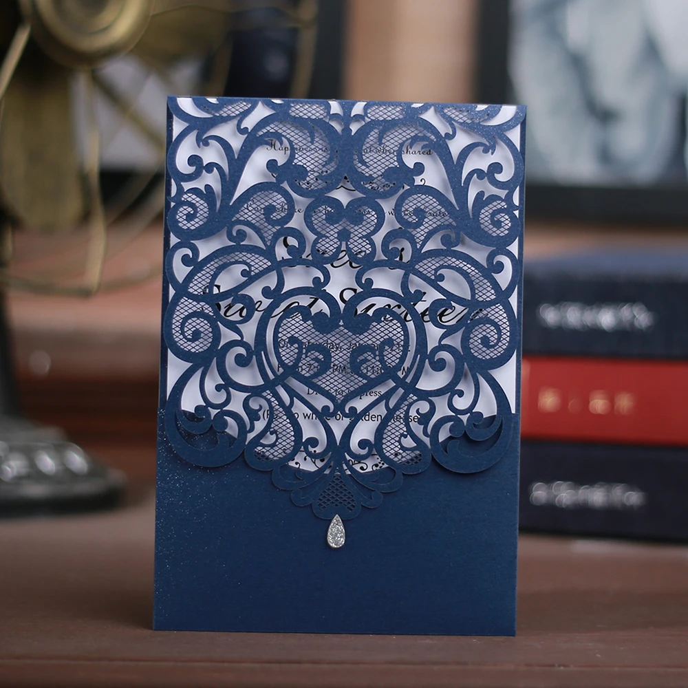 50 pieces delicate carved romantic wedding party invitation card blank printable invitations