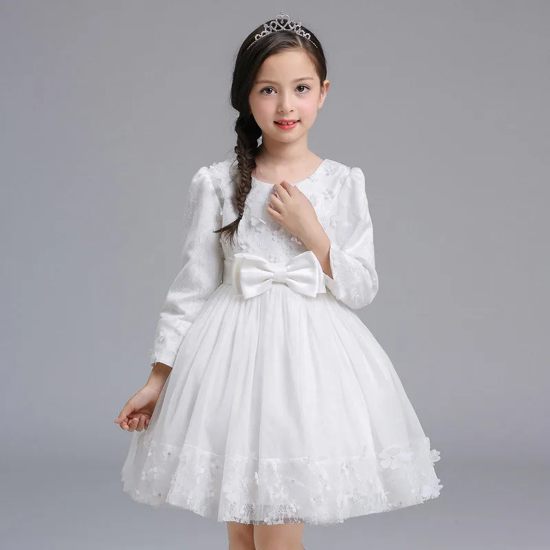 

Girl Dress Princess Floral Autumn Long Sleeve Gown Party Dresses Kids Clothes Bow Flower Robe Fille Rapunzel Kids Dress 12 Year