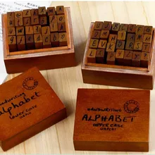Zakka японский корейский канцелярские ретро сделать старый деревянный ящик буквы печать 28(2) Английский чехол
