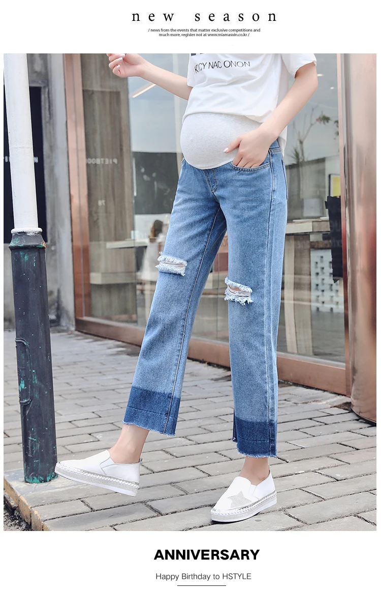 Брюки для беременных женщин; сезон весна-осень; коллекция года; повседневные широкие джинсы; свободные брюки большого размера