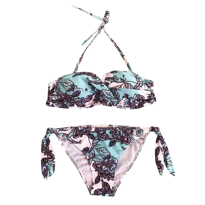 

Women Strapless Push Up Padded Bra G-string Bikini Swimwear Two Pieces Swimsuit