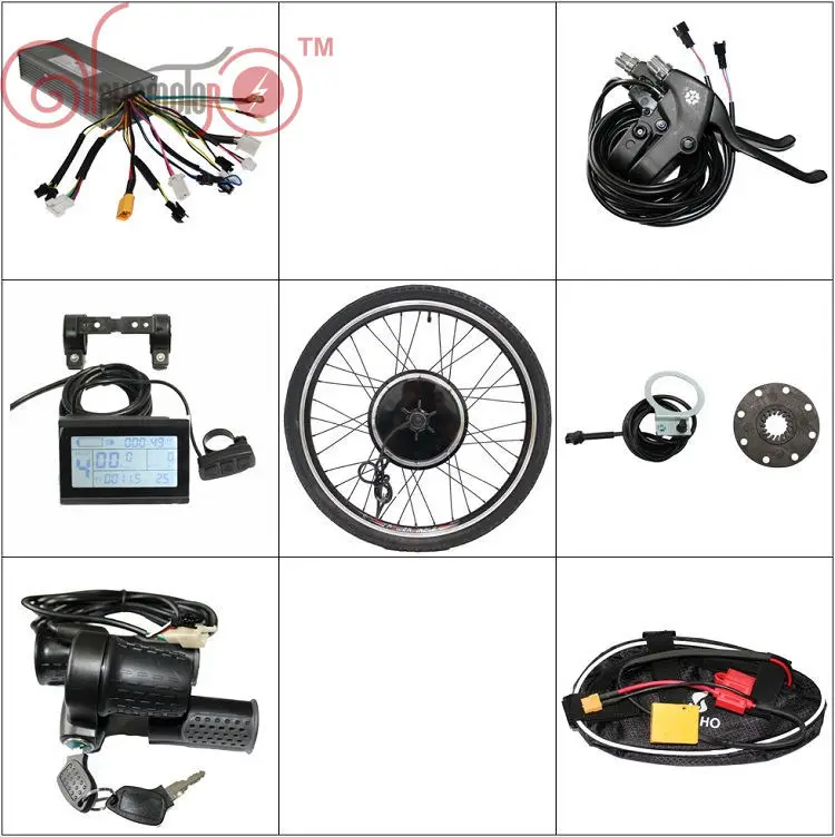 Clearance EU DUTY FREE ConhisMotor 36V 48V 750W Ebike Conversion Kits 24" 26" 28" 29" Hub Motor Rear Wheel 25A Controller Electric Bike 0