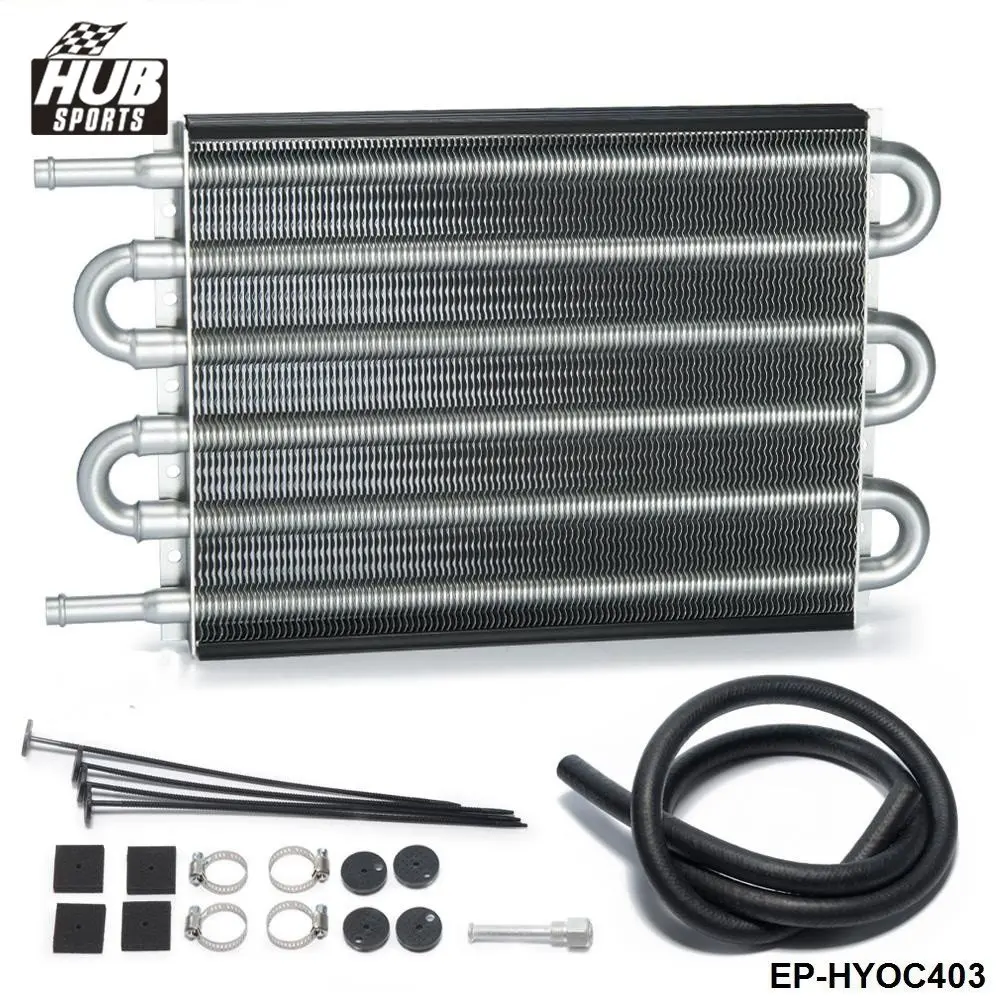Hubsports - Universal 6 Row Aluminum Remote Transmission Oil Cooler Auto Manual Radiator Converter HU-HYOC403