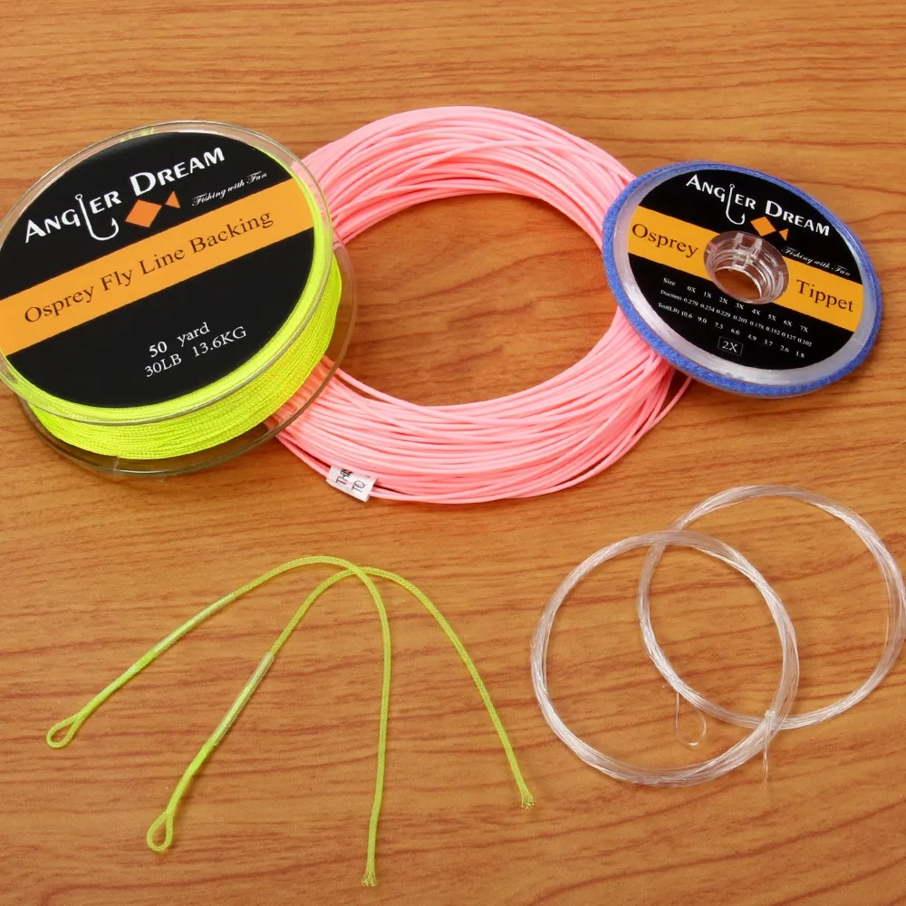 2/3/4/5/6/7/8 WT нахлыстом линия комбо Вес вперед плавающие желтый Fly Line 20/30LB опорной линии палантин конические лидер петли