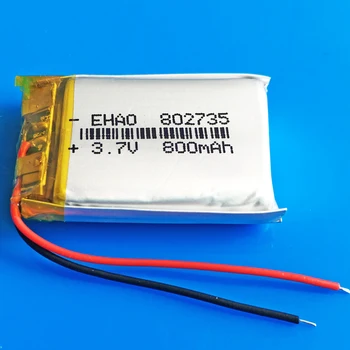 

3.7V 800mAh Polymer lithium Lipo battery rechargeable Lion Power customized wholesale 802735 CE FCC ROHS MSDS for camera MP3