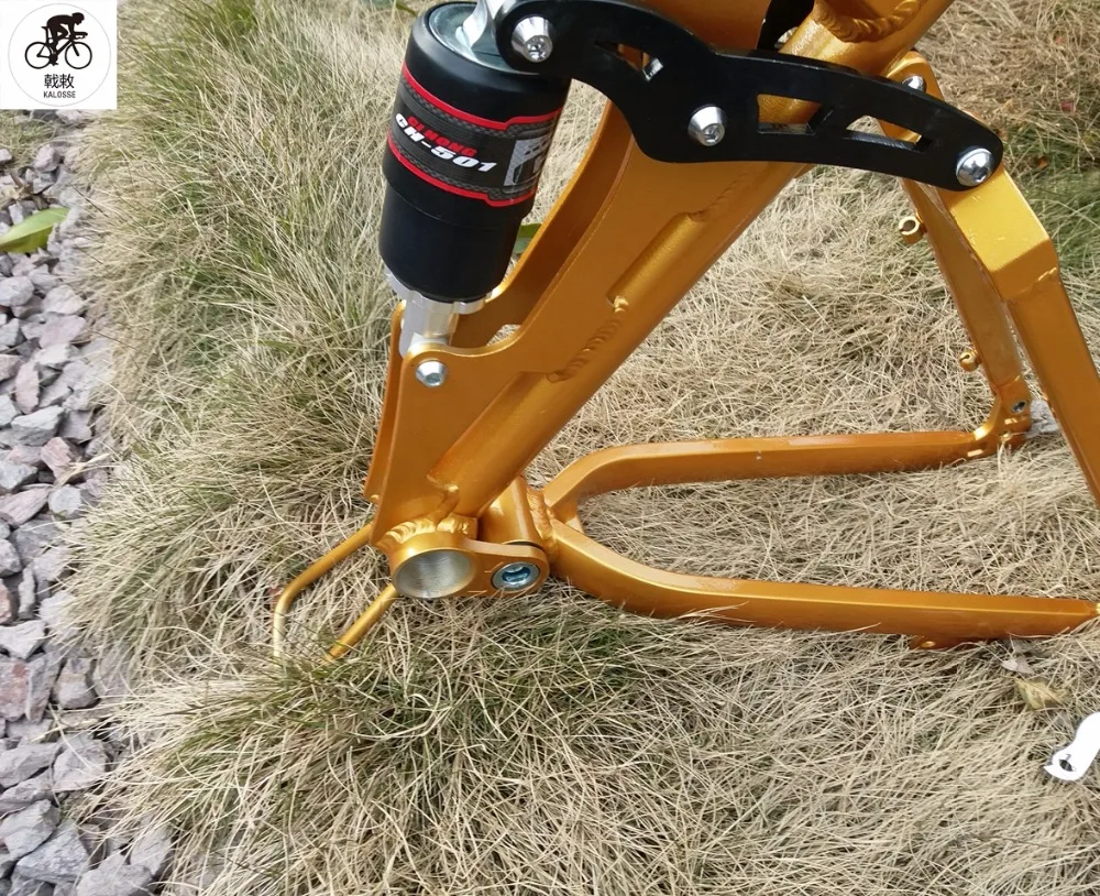 Flash Deal Kalosse   mountain  bike frame  DIY  colors  Soft-tail  Folding    26*17inch 165mm travel  mountain bicycle  frame 11