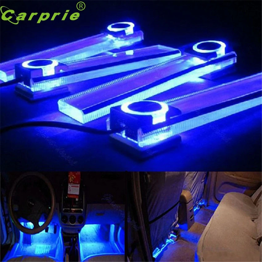 

CARPRIE Super drop ship 12V 4 in 1 Car Charge LED Interior Decoration Floor Decorative Light Lamp Colors mar28 p30