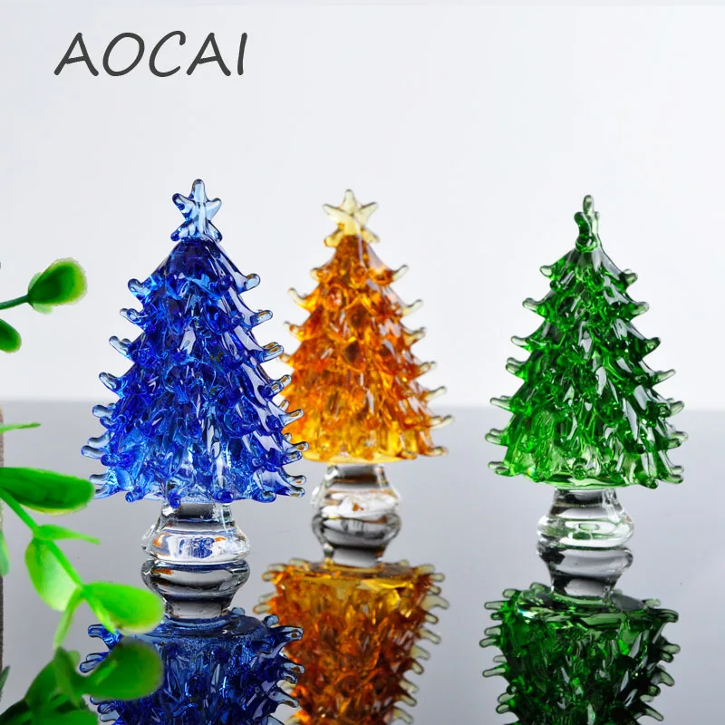 7cmaocai crystal christmas tree decoration small gift home adornment chrystal christmas tree ornaments