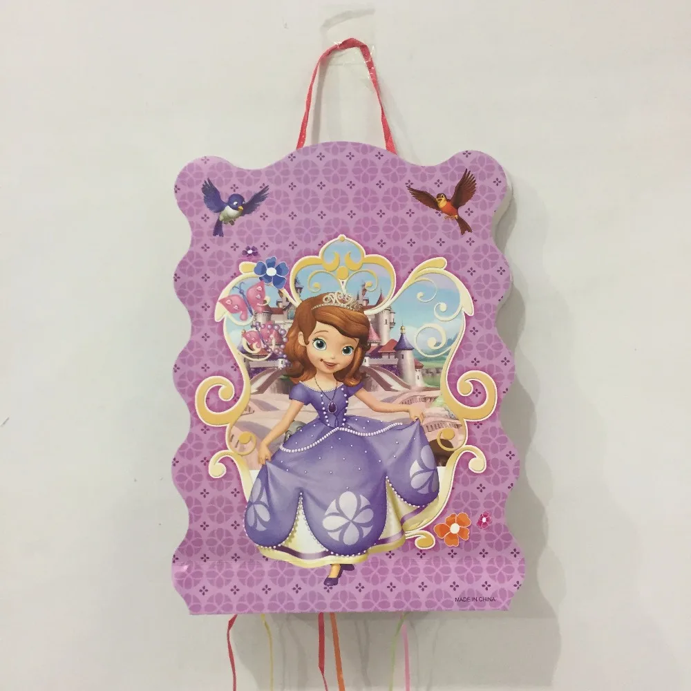 

1set/lot Folding Pinata Kids Birthday Party Game Decoration Funny Birthday Party Supplies Princess Sofia Pinata