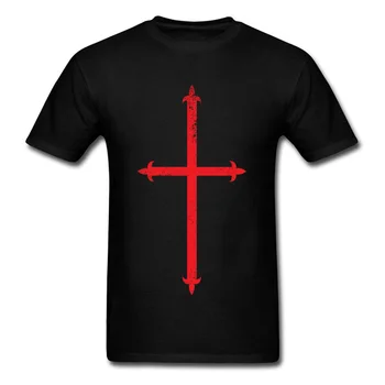 

Red Templar Cross Graphic T-Shirt Father Day Fashion Funny 100% Cotton Round Neck Youth T Shirts Funny Tee Shirts Camisetas