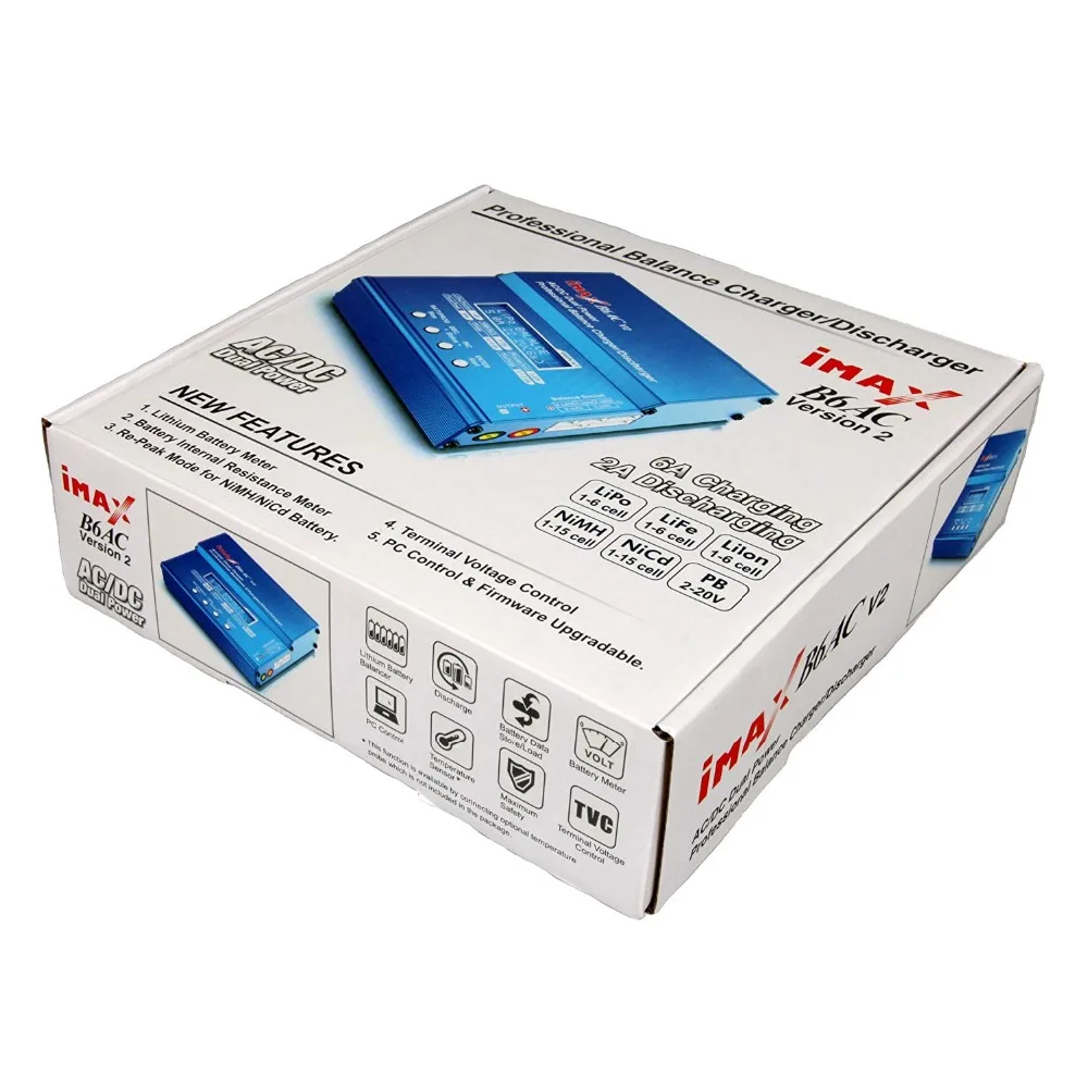 Ceny SKYRC iMAX B6AC V2 6A bateria lipo zabawka do utrzymywania równowagi z ładowarką wyświetlacz LCD odstojnik dla model rc ładowania baterii tryb ponownego szczytu