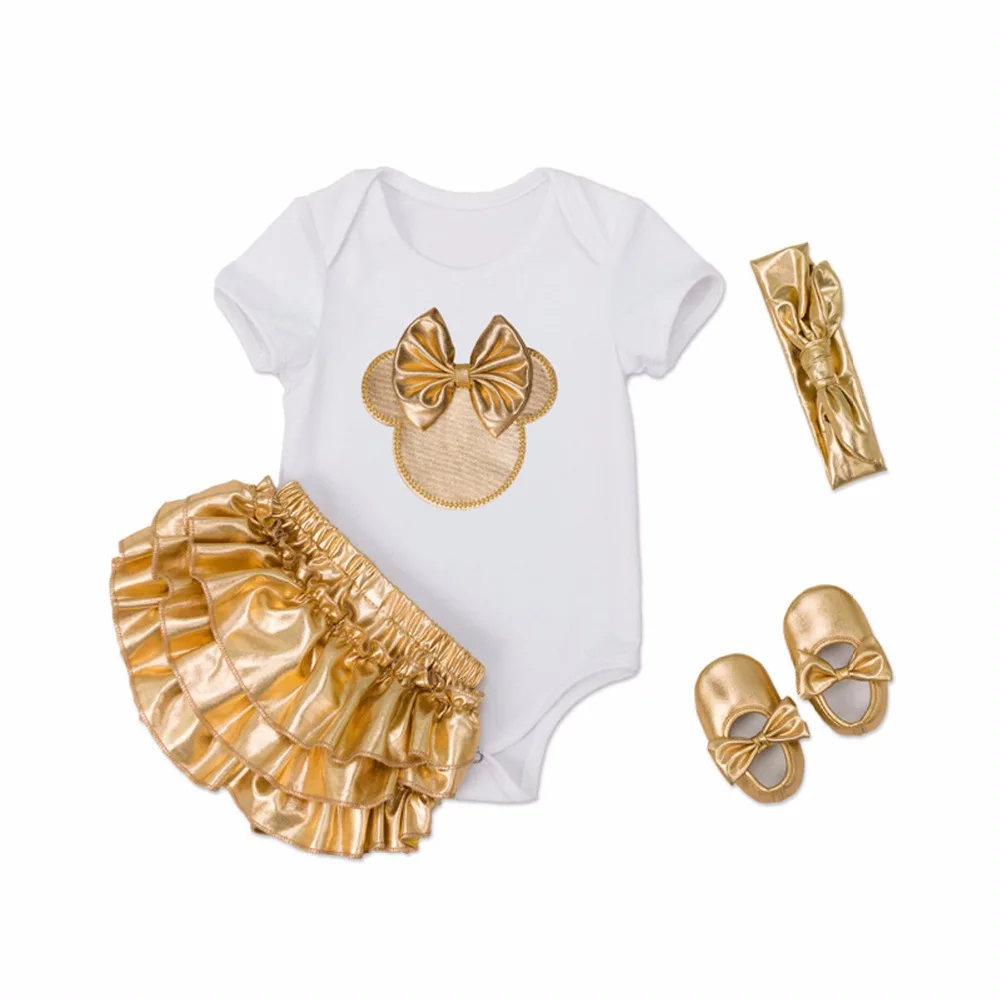 Puseky/Детские комбинезоны; одежда для маленьких девочек с рисунком Микки и Минни; костюм для новорожденных мальчиков; комбинезоны; комплект одежды из 4 предметов