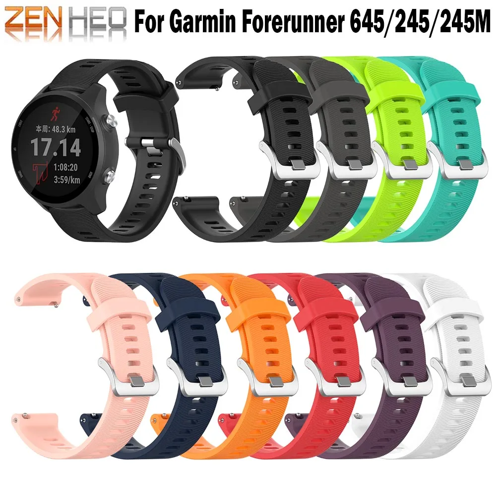 

For Garmin 245 Band Colorful Silicone Replacement Strap For Garmin vivoactive 3 Smart Wristband for Garmin Forerunner 645/245