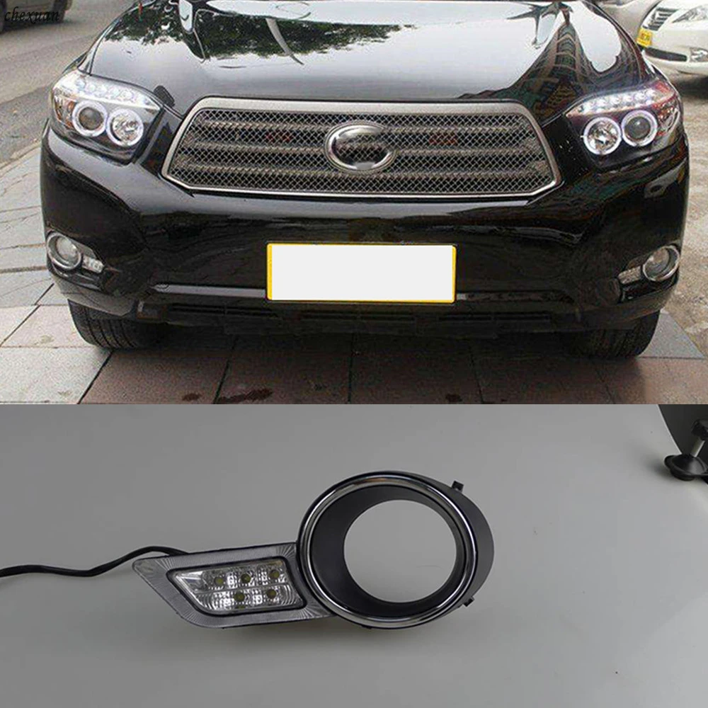 

CSCSNL 1set LED DRL Daytime Running Light Daylight Waterproof ABS lamp car Styling for Toyota Highlander 2009 2010 2011