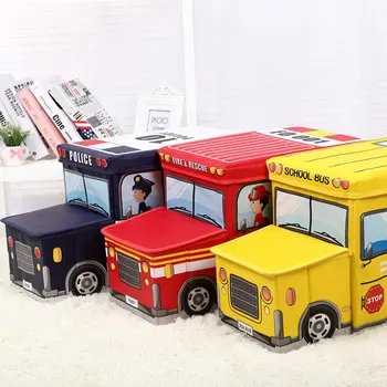 Cartoon Car shaped Storage Stool Children Clothes Toy Boxes Storage Container Foot Stool Kids Living Room Decorative Furniture free shipping pu foot square stool with storage space living room ottoman children stool kids storage box footrest