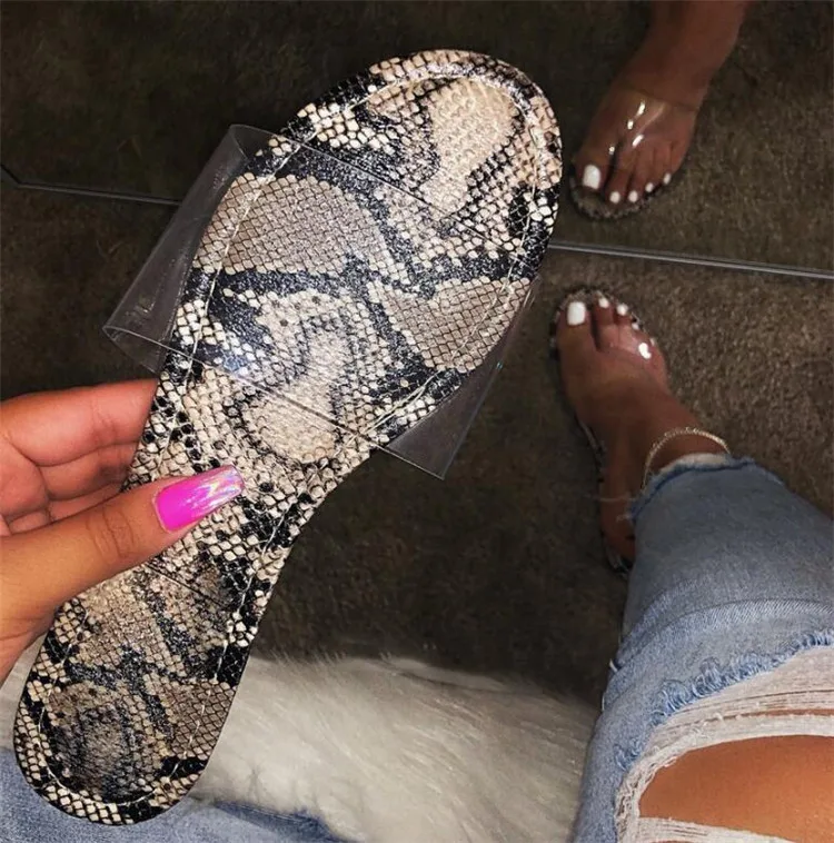 Fashion Women Slipper Summer New Transparent Open Toe Flat Slide Ladies Outdoor Comfort Slip On Beach Sandals Woman Dropshipping