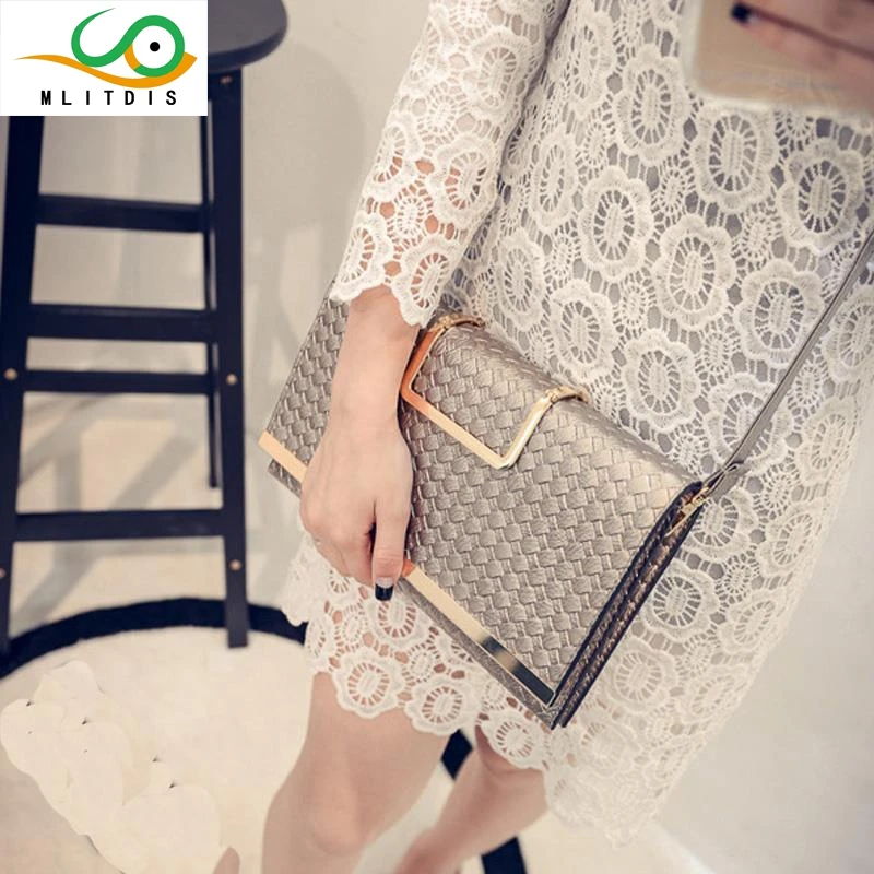 

MLITDIS Famous Brands Knitting Leather Handbags Women Clutches Casual Female Clutch Bags Women Messenger Bags Shoulder Bag Tote