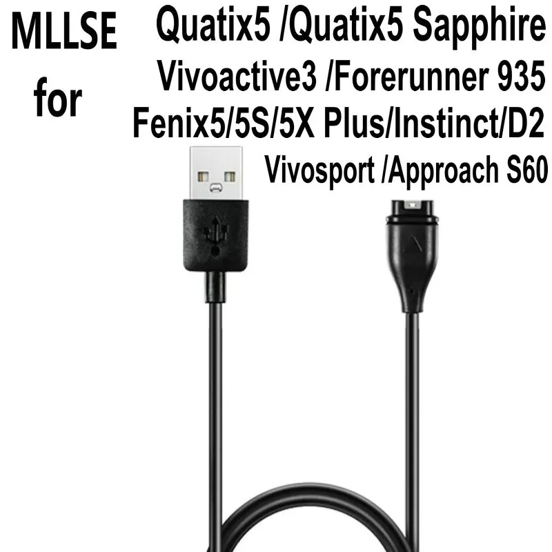 Запасная зарядная док станция с кабелем для передачи данных Garmin CAME Sq Quatix5 Sapphire