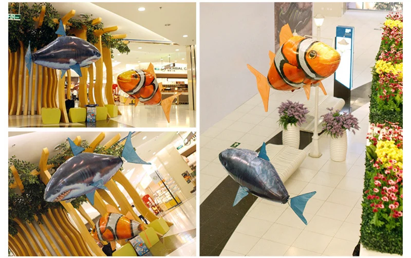 1 шт. rc животные Летающая акула гелиевые воздушные шары в виде рыбы надувной вертолет робот подарок для детей игрушки