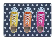 Floor Mat Navy blue dot retro colorful shoes Print Non-slip Rugs Carpets alfombra For Indoor Outdoor living kids room