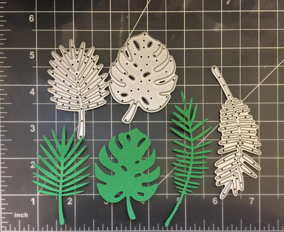 tropical leaves metal Cuttting dies Scrapbooking Craft Die cuts DIY Album decoration Embossing paper Card stencil 97*93mm