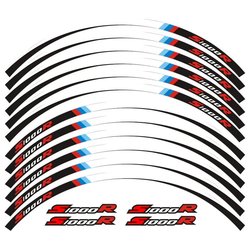 4 вида стилей мотоцикл колесные наклейки Светоотражающие Водонепроницаемые наклейки обода в полоску S1000R для BMW S1000R