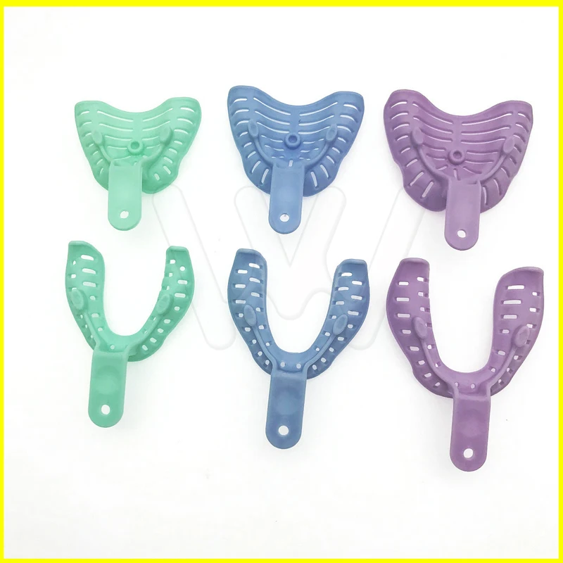 6Pcs Colorful Dental Impression Trays Plastic Materials Teeth Holder (1)