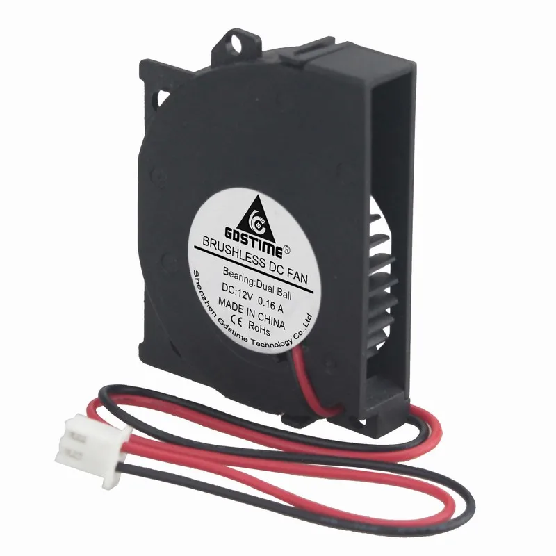 

Gdstime 2 Pcs 12 Volts Dual Ball 5cm Turbo Blower 12V DC Centrifugal Cooler Cooling Fan 50mm x 40mm x 10mm 5010B 50*40*10mm