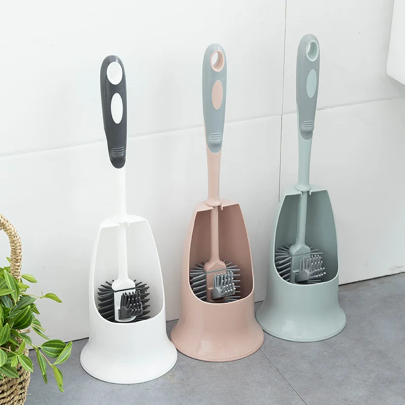 

Multi-function no-angle long handle toilet brush Double-sided thick toilet cleaning brush Convenient and quick toilet seat brush