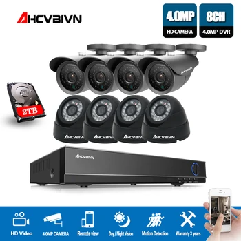 

H.264 CCTV DVR System 8Ch 4MP DVR 8pcs H.264 4.0MP security AHD Camera 3.6mm lens Video Surveillance kit