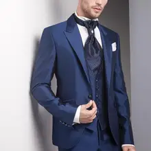Высокое качество, последний стиль, остроконечные лацканы Terno Masculino, официальные, на заказ, на одной пуговице, тонкие, модные мужские костюмы темно-синий, 4 шт