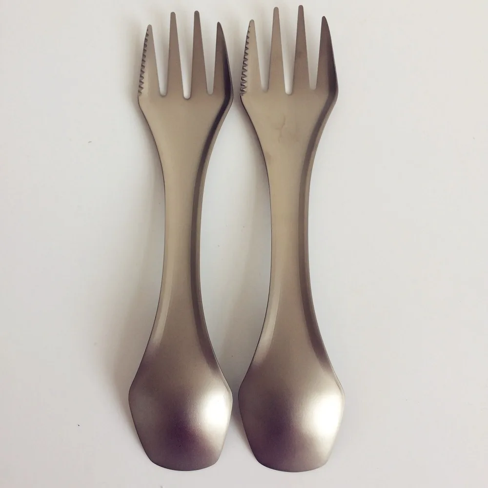 PYTITANS Открытый Отдых Пикник titanium ложка посуда titanium вилка Сверхлегкий pure titanium Spork