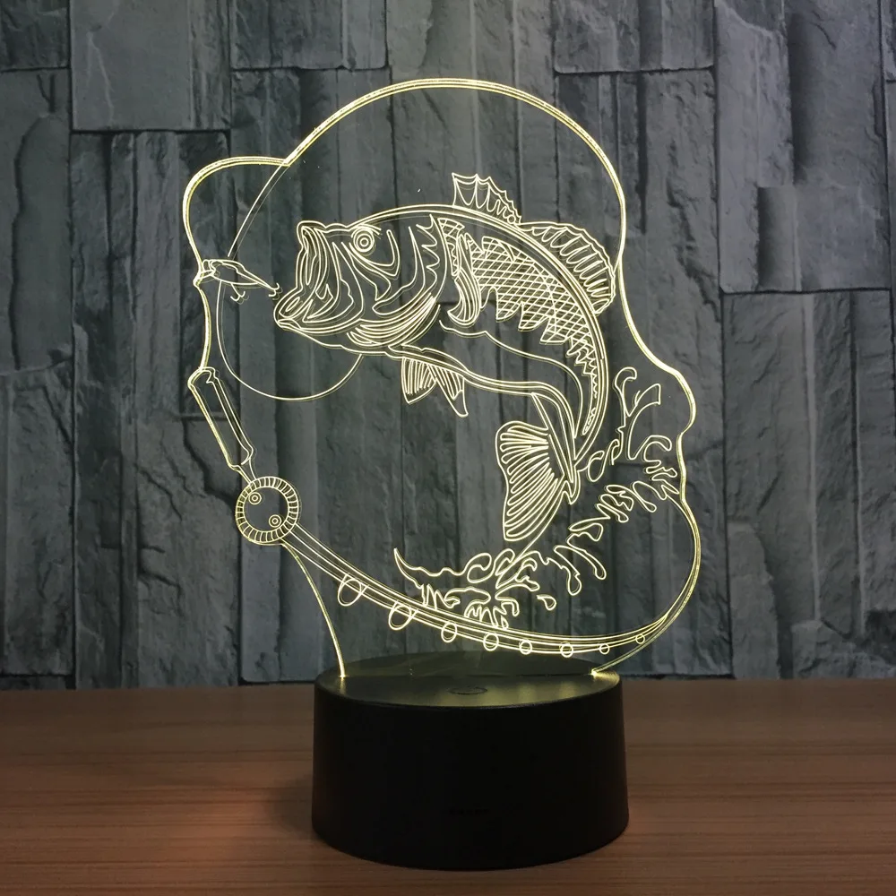 Bubble Fish 3D LED Lamp1