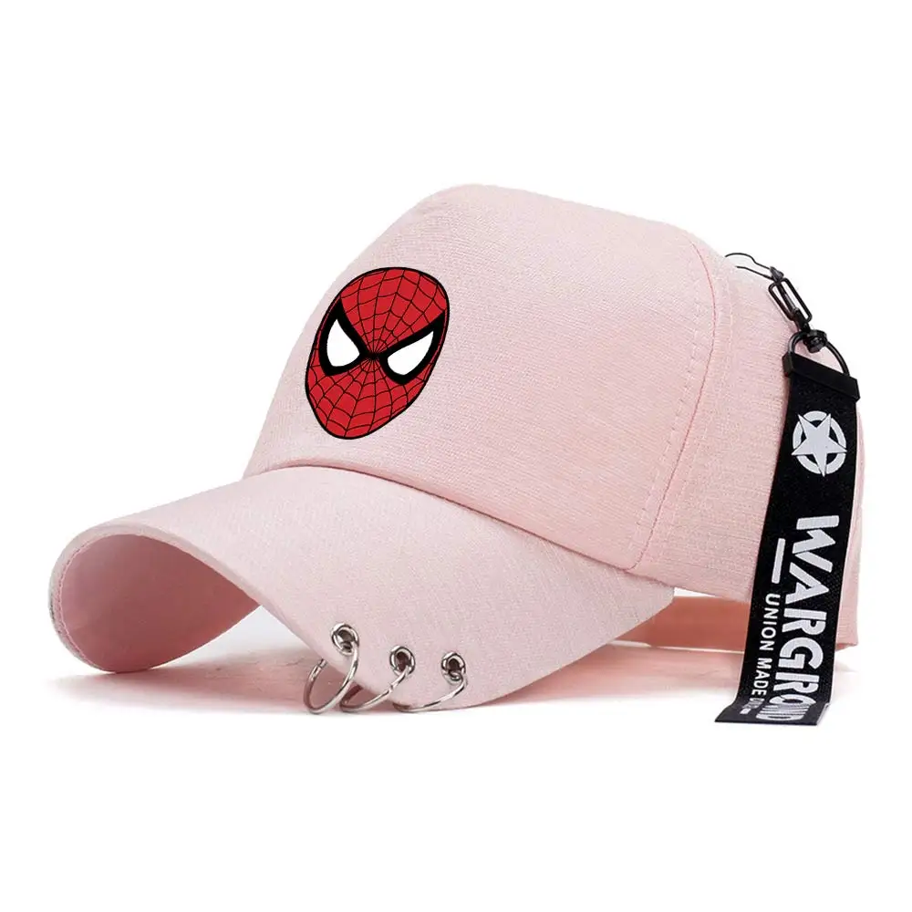 Marvel Spider-Мужская бейсболка модная регулируемая железные кольца розовые белые