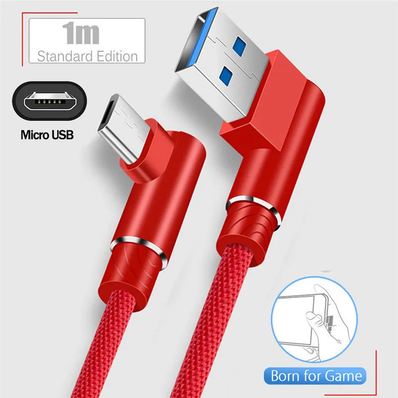 

Micro USB Data Snyc FAST Charger Charging Cable 90 Degree Linen Weave Data Line For Android Samsung Huawei Xiaomi