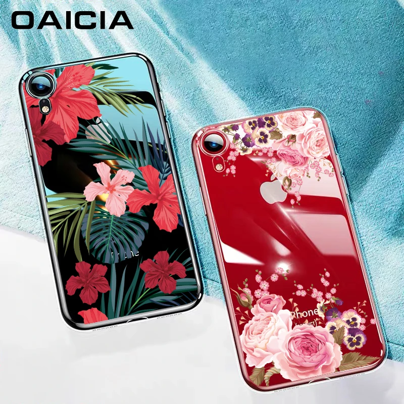 

Leaf Flowers Silicone Phone Case For iPhone X XR XS MAX Cases Girls Flamingo Soft TPU Cover For iPhone 7 8 6 6s Plus Coque Funda