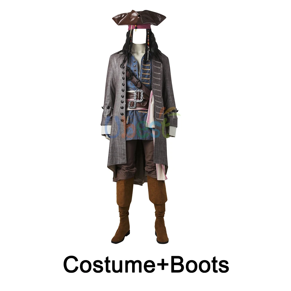 Пираты Карибского моря Салазар месть капитан Джек Воробей Костюм для косплея - Цвет: Costume Boots