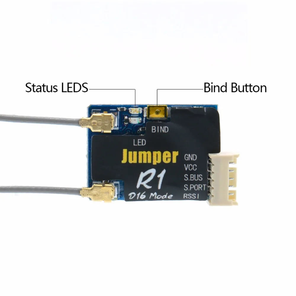 

Jumper R1 Receiver 16CH Sbus RX Compatible for Frsky D16 Mode Radio transmitter Remote Controller