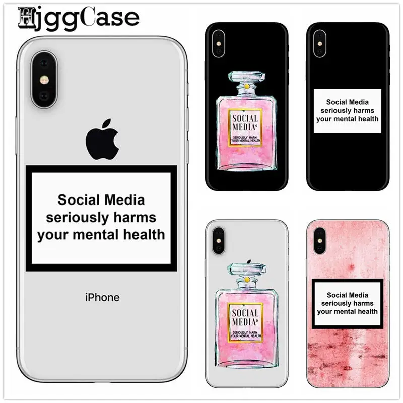 Чехол с надписью Social Media для iphone 6s 8 7 Plus Бамперы 