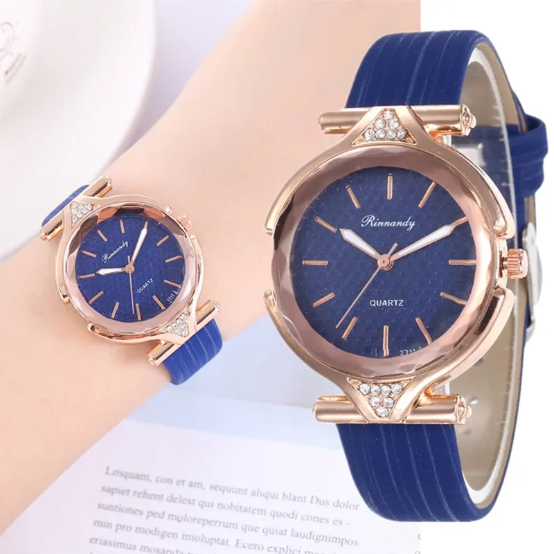 

New Designer Brand Luxury Women Watches Rose Gold Diamond Leather Ladies Quartz Wrist Watch for Women Relogio Relojes Para Mujer