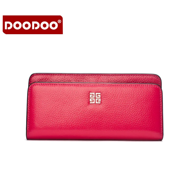 

Fashion Genuine Leather Women Purse Buckle Wallet Women Money Clamp Coin Purse Brand Purse Fashion Long Clutch Bag