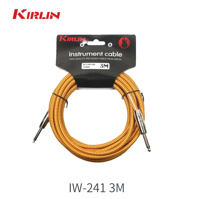 Kirlin Anti interferentie Elektrische Gitaar Audiokabel 3 м/6 м Bas kabel Lijn Koperen Instrument Kabel(vier kleuren te kiezen