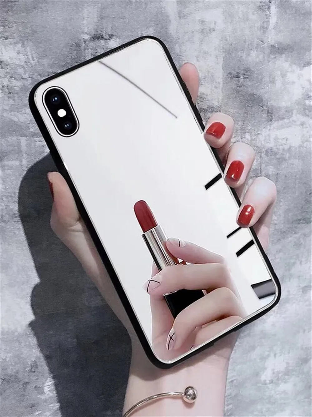 Зеркало для макияжа, чехол для телефона samsung Galaxy A5, A6, A8 Plus, A7, роскошный светильник с черным бампером из ТПУ