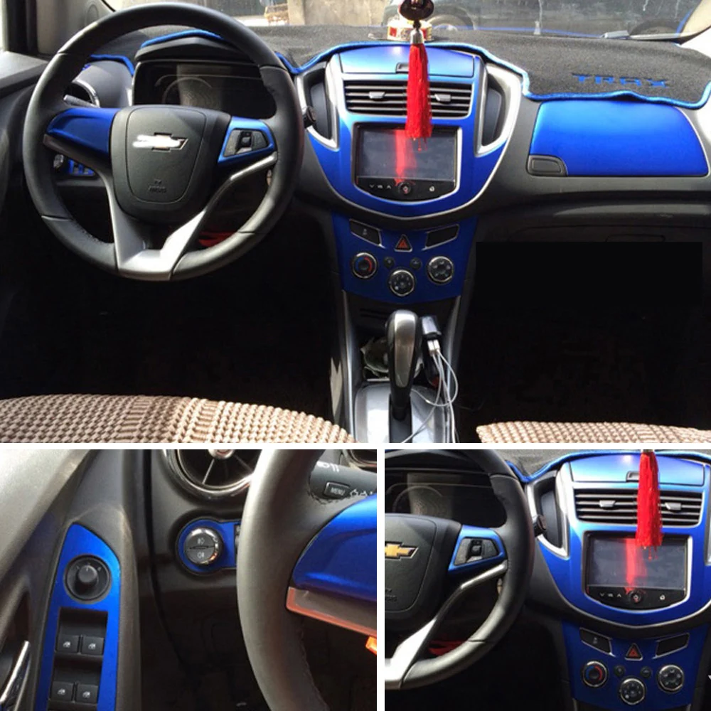 

For Chevrolet Trax Interior Central Control Panel Door Handle 3D/5D Carbon Fiber Stickers Decals Car styling Accessorie