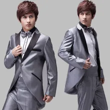 Новинка мужской костюм на заказ Для мужчин модные костюмы на выпускной, свадьбу для мужской смокинг тонкий костюм короткая заметка Женихи Для мужчин