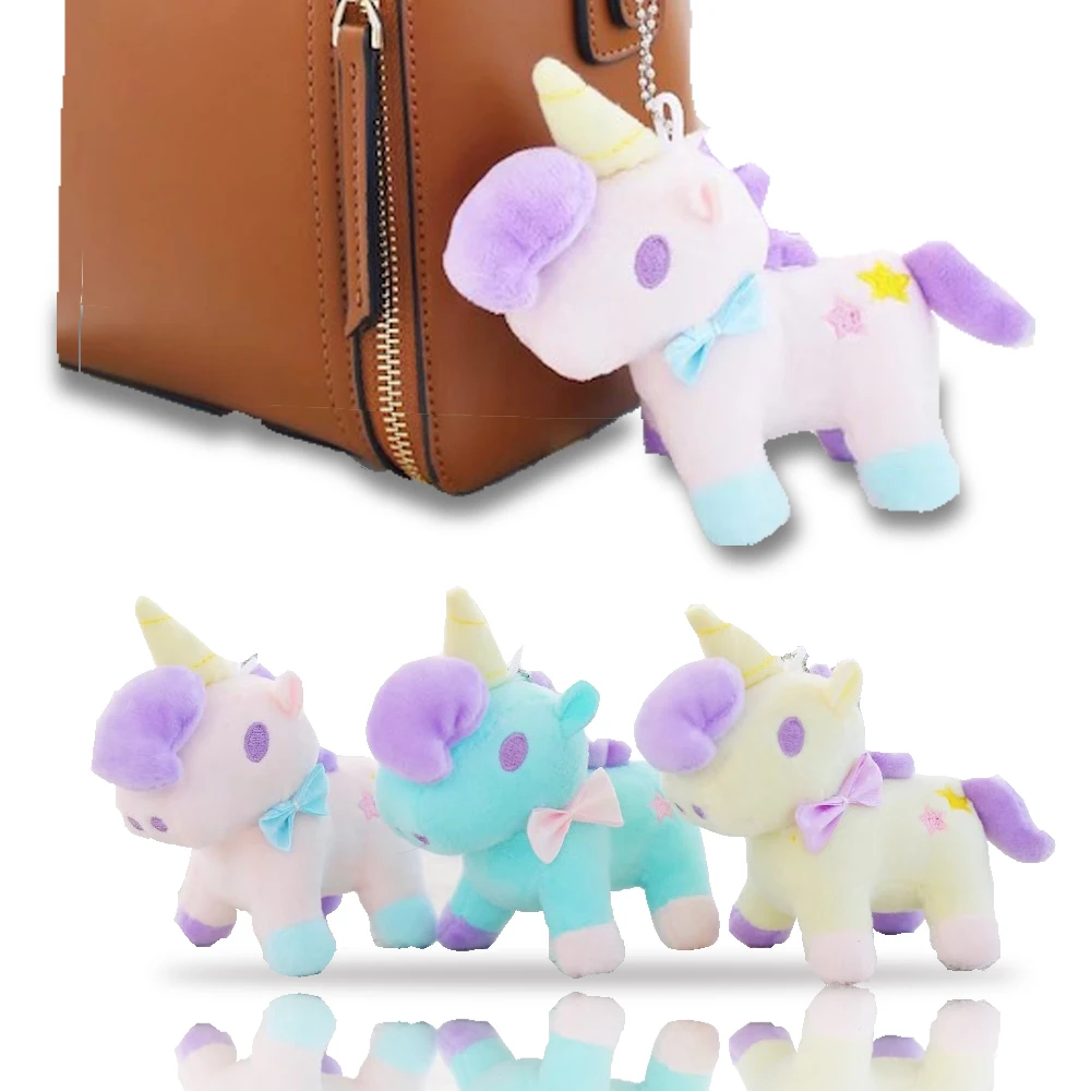 Adorable Unicorn Pendant Plush Unicorn Toy Keychain Mini Animal Toys