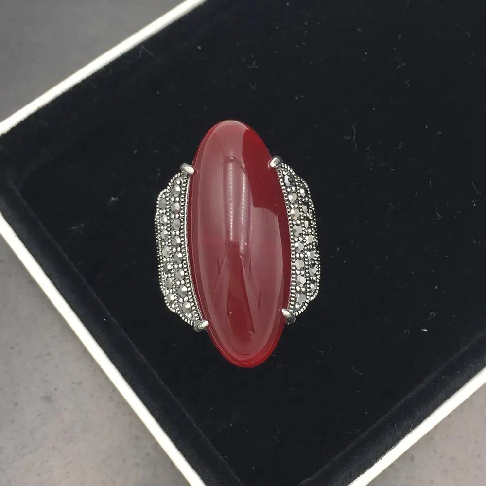 

Big Oval Resin Ring Vintage Metal Jewelry Fashion Green/Red Stone Luxury Rhinestone Rings For Women Party Wedding Gift Mrs win