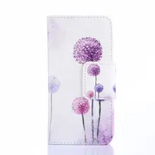 Colofrul padrão dente de leão roxo slot para cartão de carteira estande couro pu tampa do caso da aleta para o htc one mini 2 m8 mini