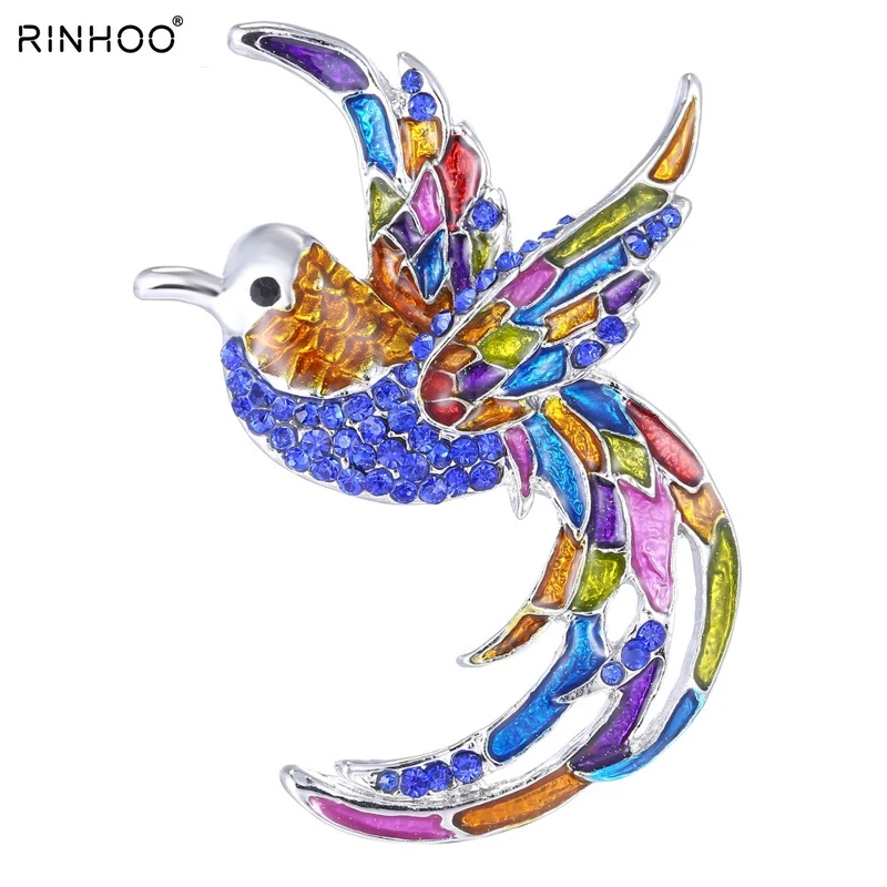 

Crystal big colorful bird silver plated brooch pins Animal brooch pins fashion vintage jewelry trendy gift