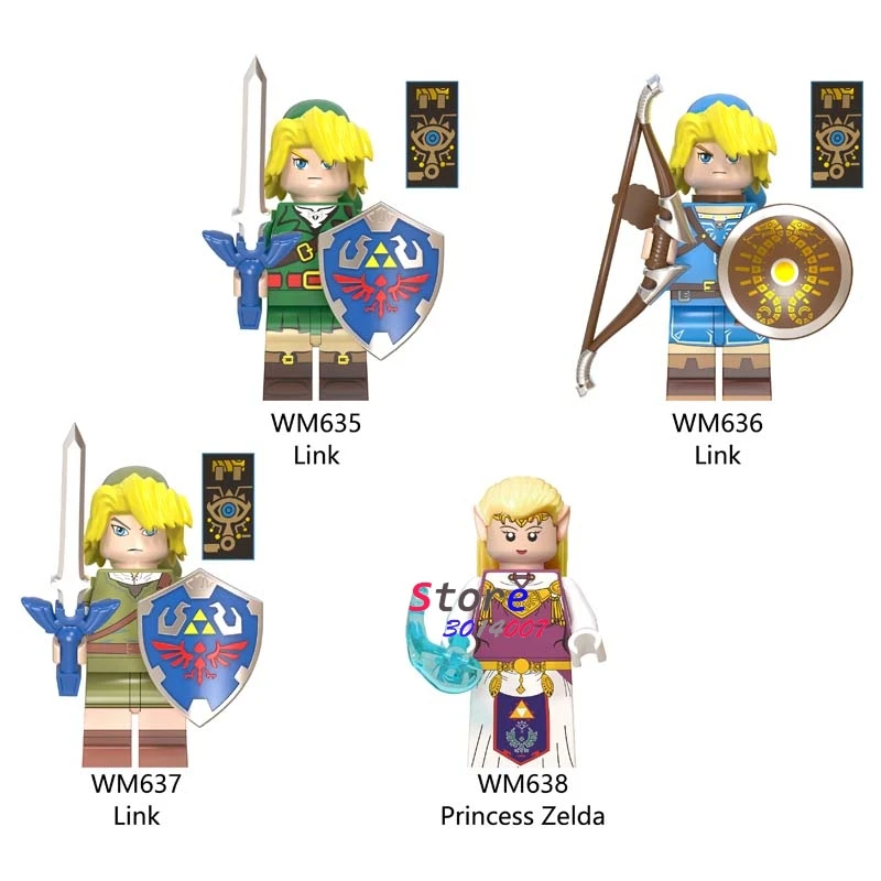 

Single Building Blocks Cartoon Link Game Shield Sword Archer Sonic toys for children